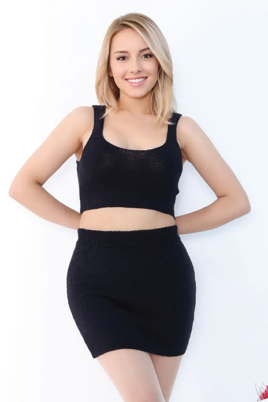 Plain Ribbed Cropped Tank Top