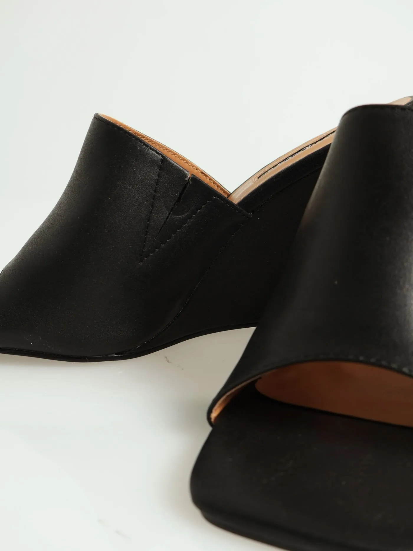 Plain Wedge Mule Heel - Black