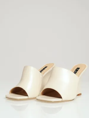 Plain Wedge Mule Heel - Off White