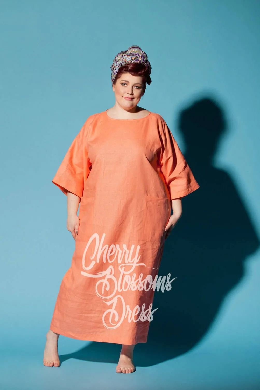 Plus size linen dress/ Plus size dress/ Plus size Kaftan/ Plus size clothing/ Plus size Long dress/ Plus size summer dress/ Linen/054.246
