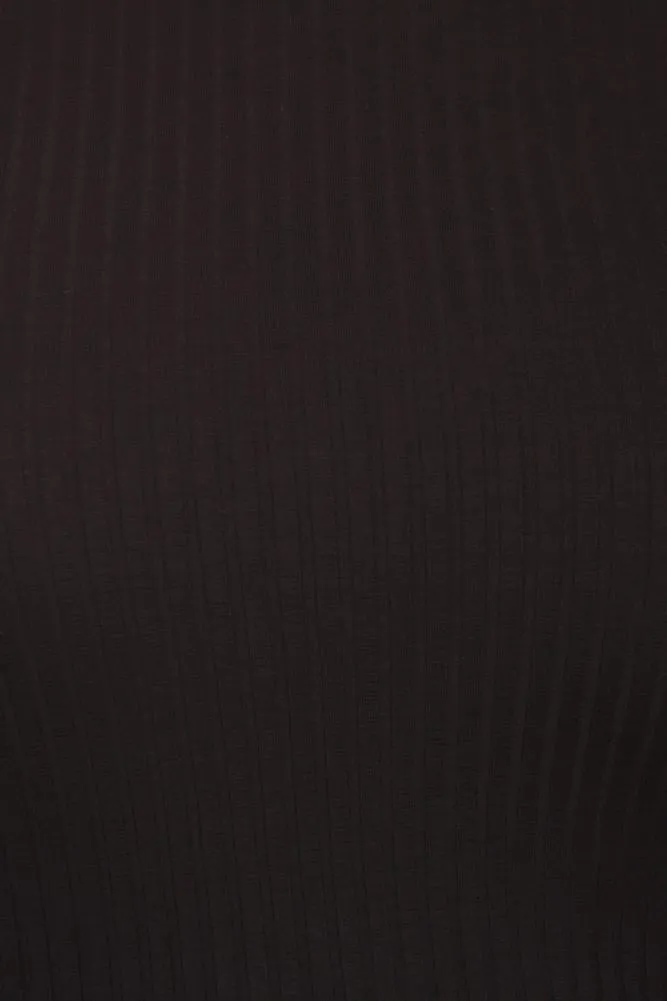 Plus Size Sassy Cut Out Ribbed Mini Black Dress