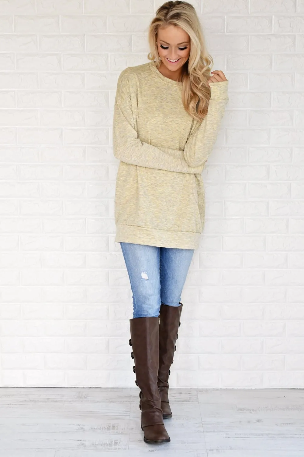 Pocket Sweater - Soft yellow