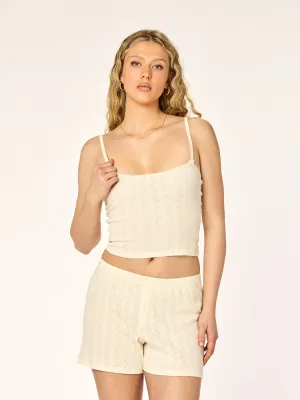 POINTELLE - Strap Top • Milk