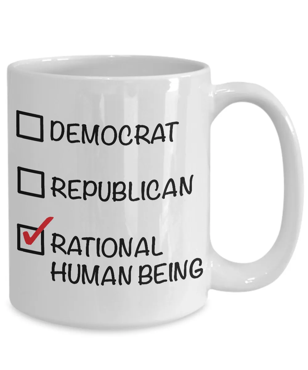 Political Gifts - Libertarian - Political Parties - Political Junkie - Rational Human Being Funny Coffee Mug