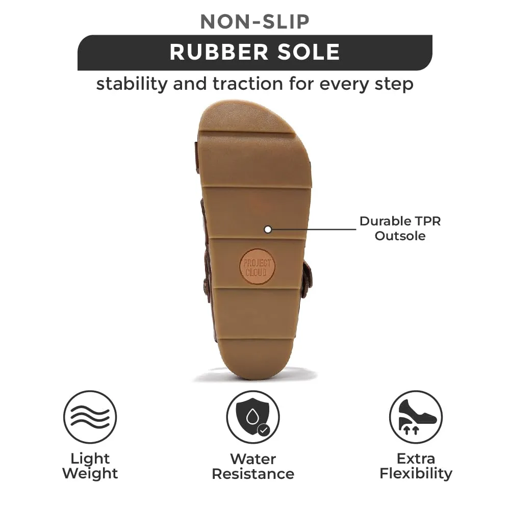Project Cloud Platform Sandals Women Footwear - Memory Foam Insole and Lightweight Beach Wedges - Non Slip and Comfortable Strappy Wedge Sandals for Women 2025 (Proud,CLAY,9)