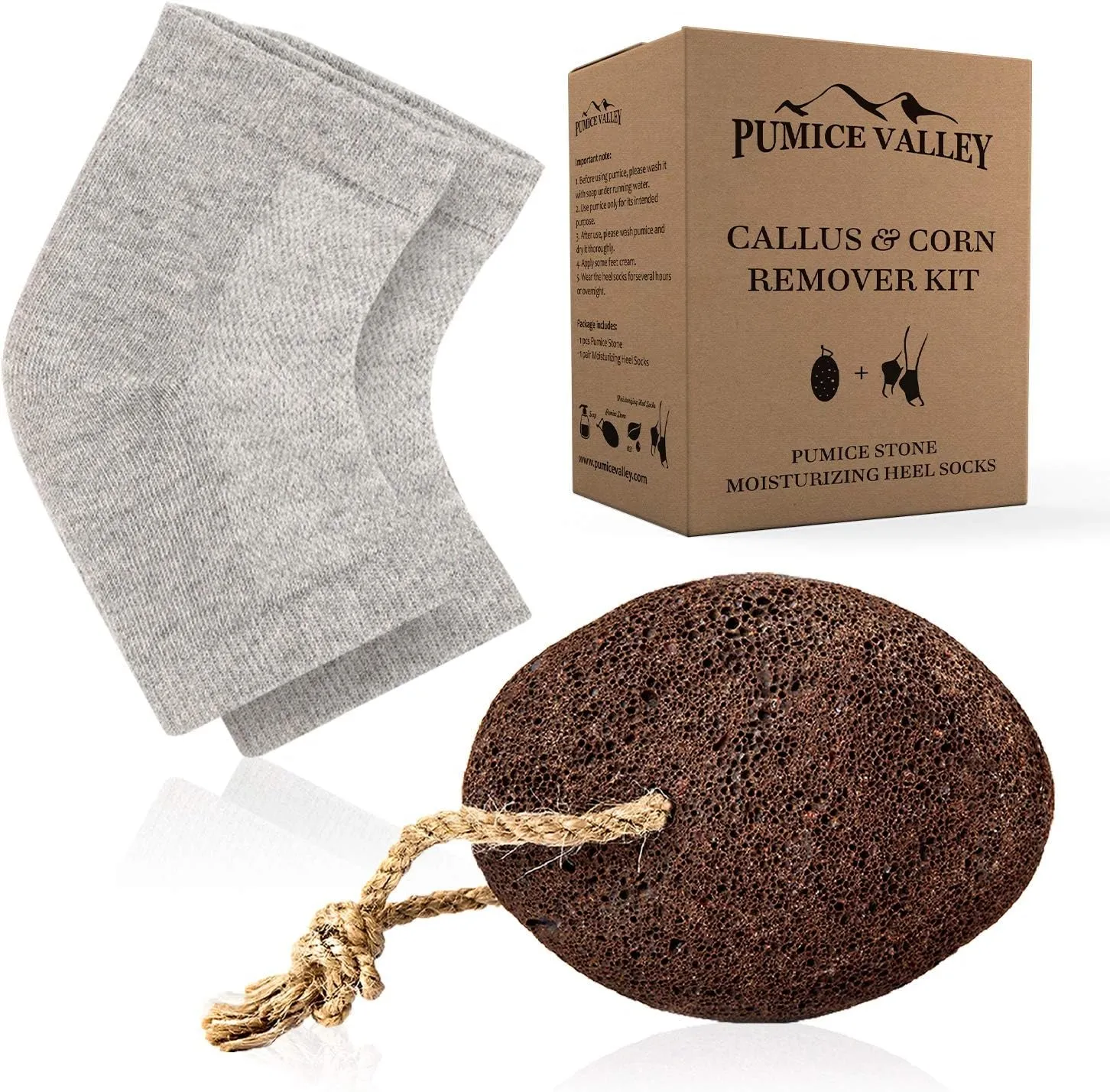 Pumice Stone - Natural Earth Lava Black - Callus/Corn Remover for Feet Heels and Palm - Pedicure Exfoliation Tool - Dry Dead Skin Scrubber - Health Foot Care
