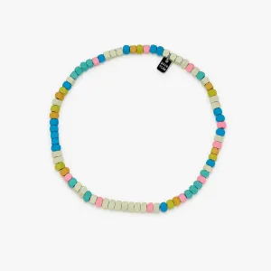 Pura Vida Bahama Bead Stretch Anklet ~ Silver