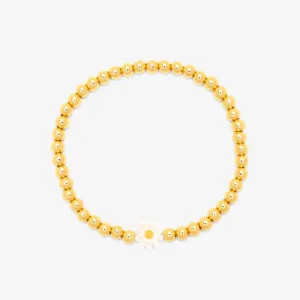 Pura Vida Daisy Ball Bead Stretch Bracelet ~ Gold