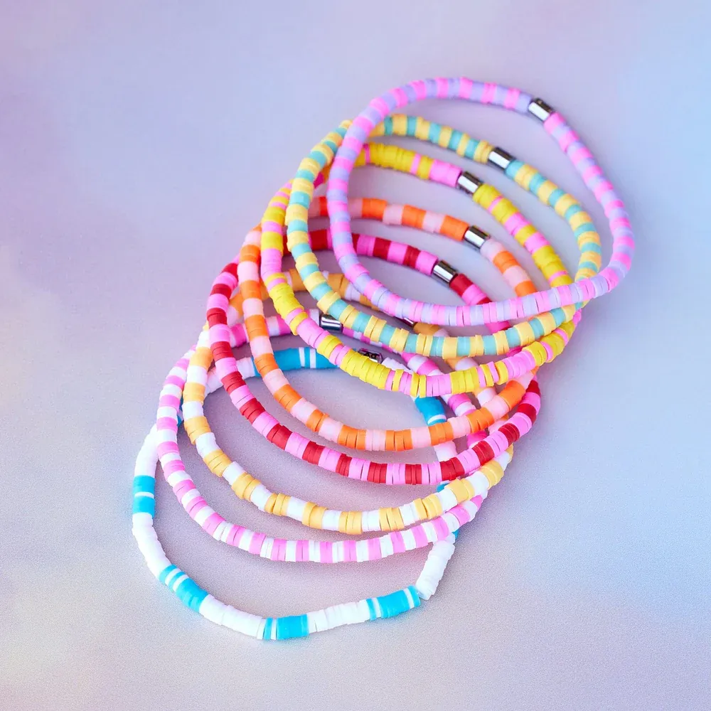Pura Vida Vacation Vibes Stretch Bracelet 8 PK ~ Multi