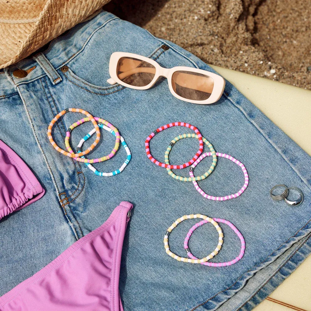 Pura Vida Vacation Vibes Stretch Bracelet 8 PK ~ Multi