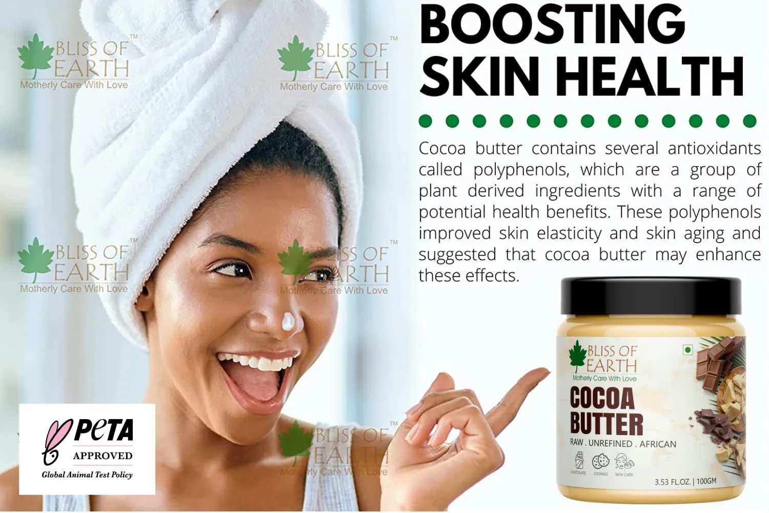 Pure Organic African Cocoa Butter 100GM