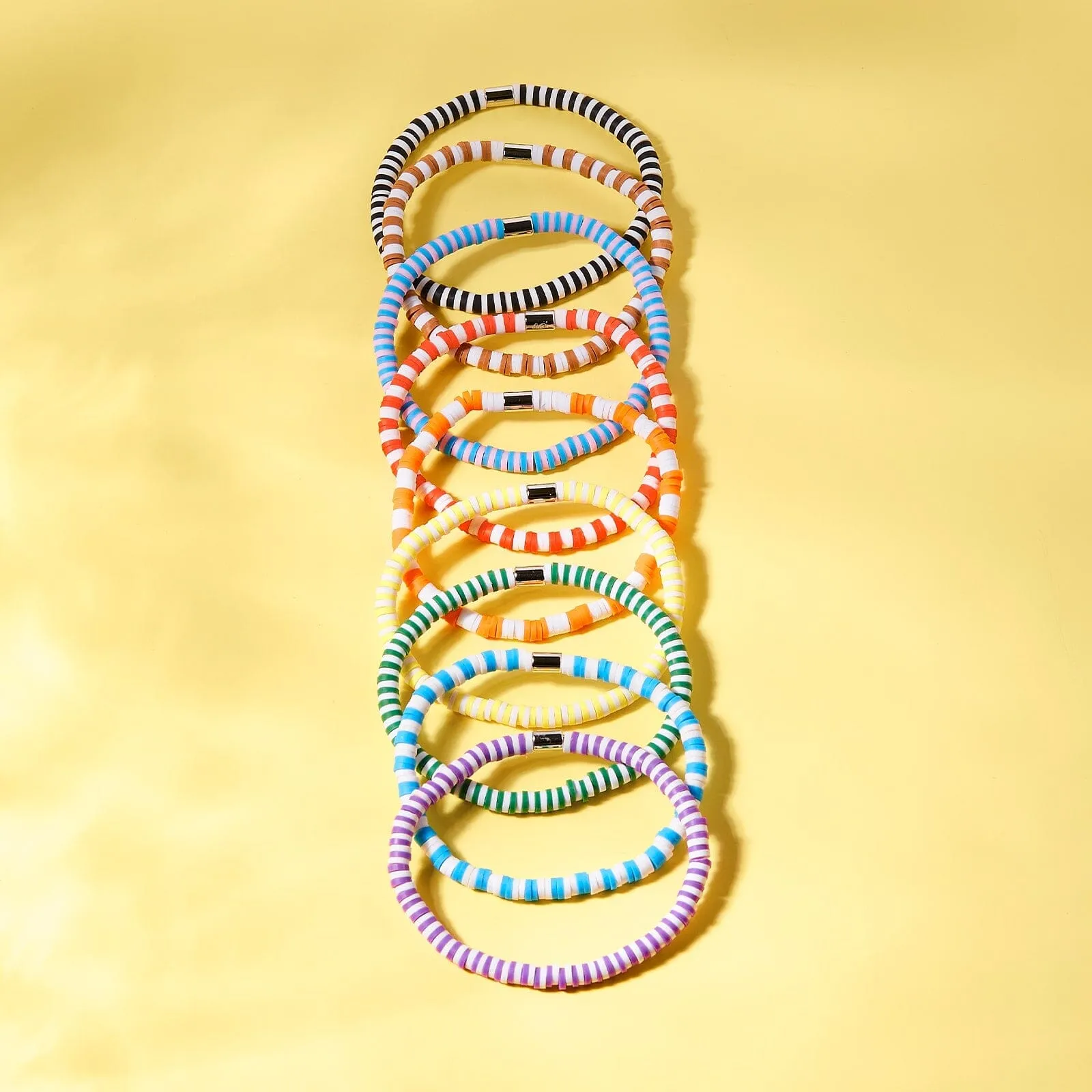Rainbow Stretch Bracelet Set of 8