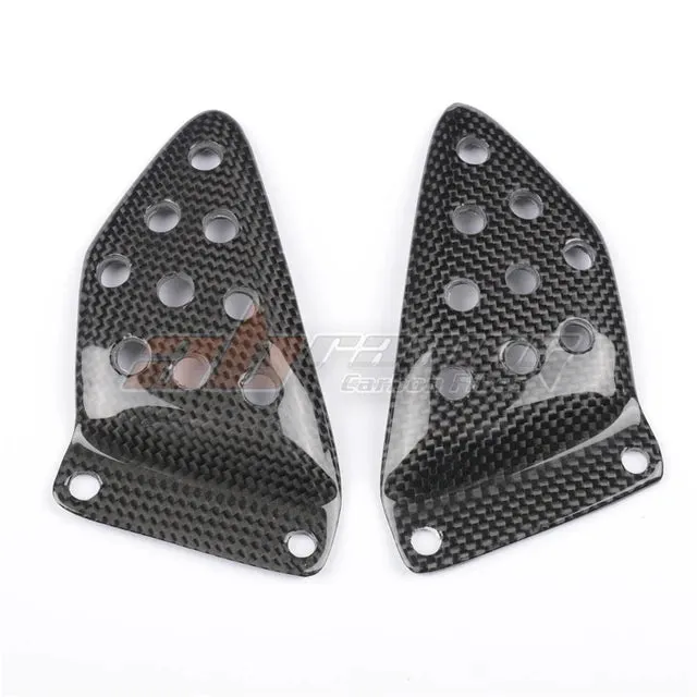 Rear Heel Plates in 100% Carbon Fiber For Buell XB9 XB12 S R Twill Plain Forged Carbon