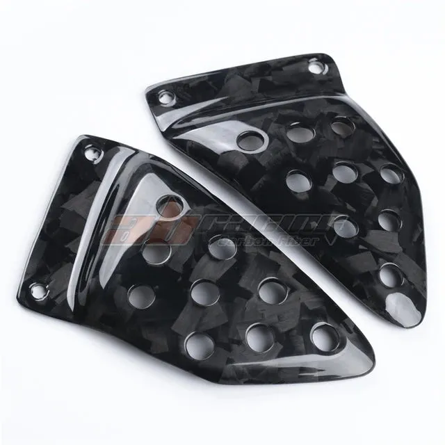 Rear Heel Plates in 100% Carbon Fiber For Buell XB9 XB12 S R Twill Plain Forged Carbon