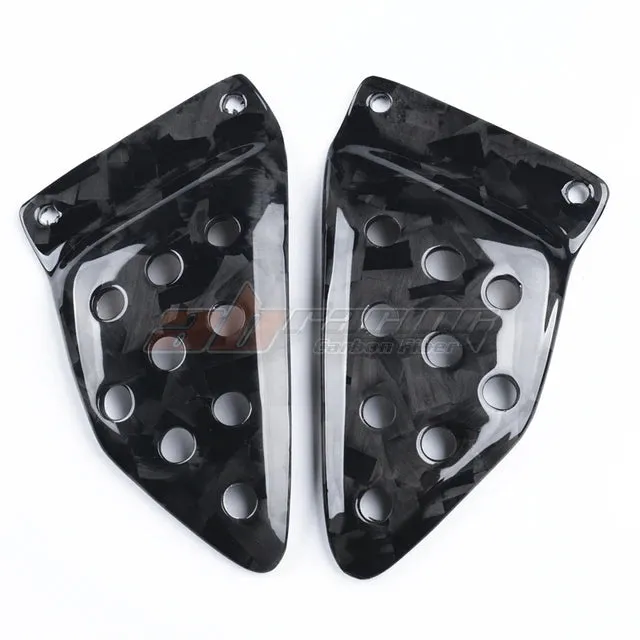 Rear Heel Plates in 100% Carbon Fiber For Buell XB9 XB12 S R Twill Plain Forged Carbon