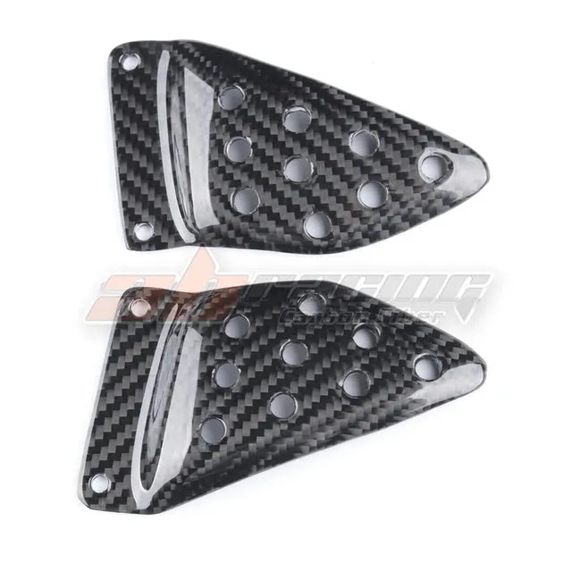Rear Heel Plates in 100% Carbon Fiber For Buell XB9 XB12 S R Twill Plain Forged Carbon