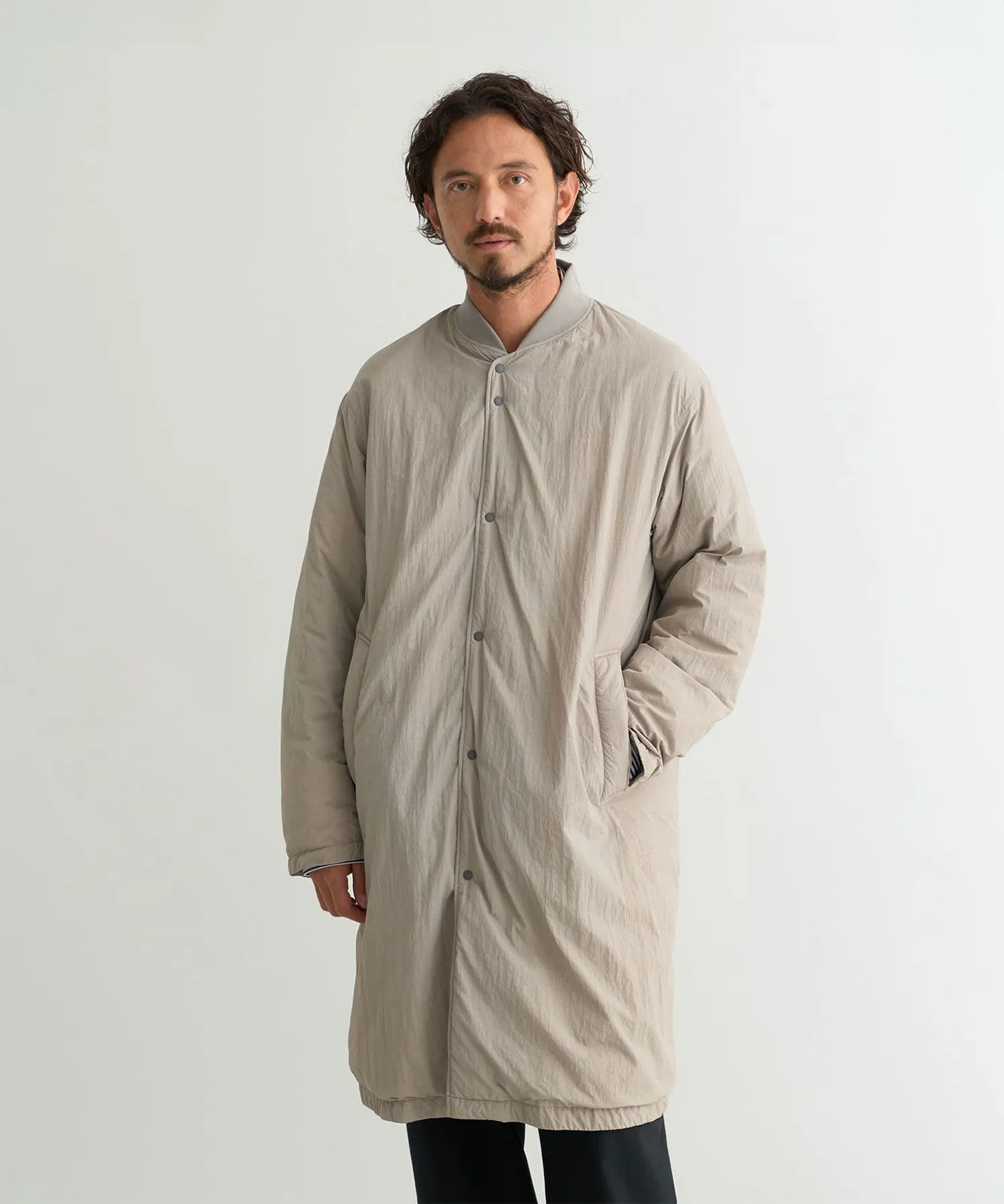 RIB COLLAR SOFT DOWN COAT(UNISEX)