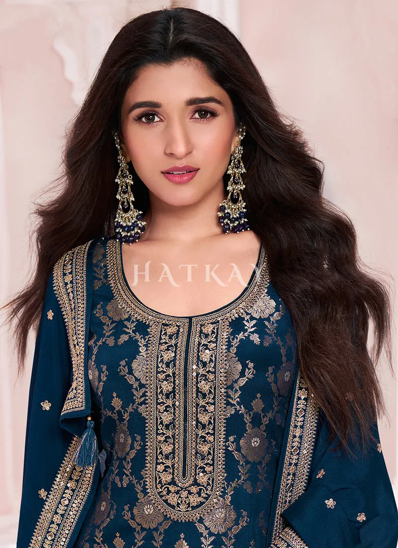 Royal Blue Embroidery Pakistani Suit