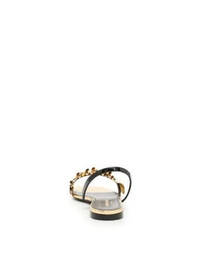 SAINT LAURENT EDIE METALLIC SNAKESKIN SLINGBACK FLAT SANDALS