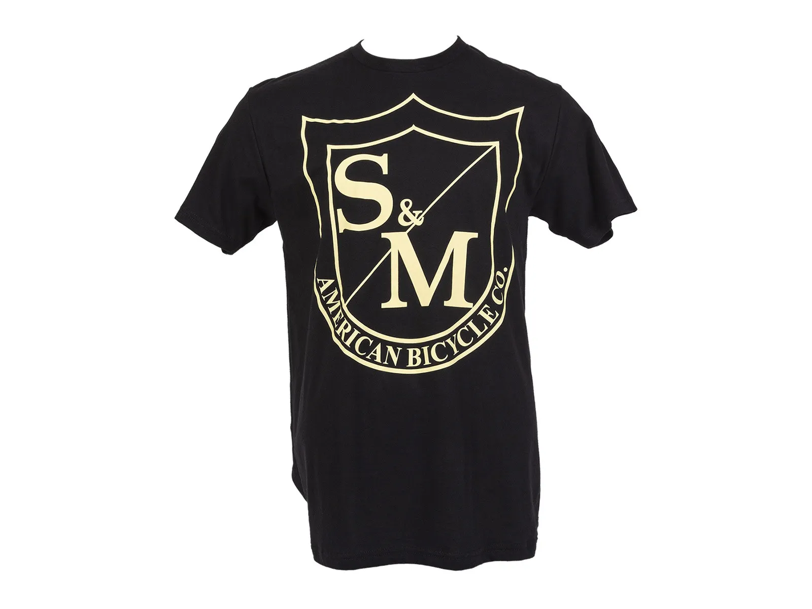 S&M BIG SHIELD TEE CREAM ON BLACK