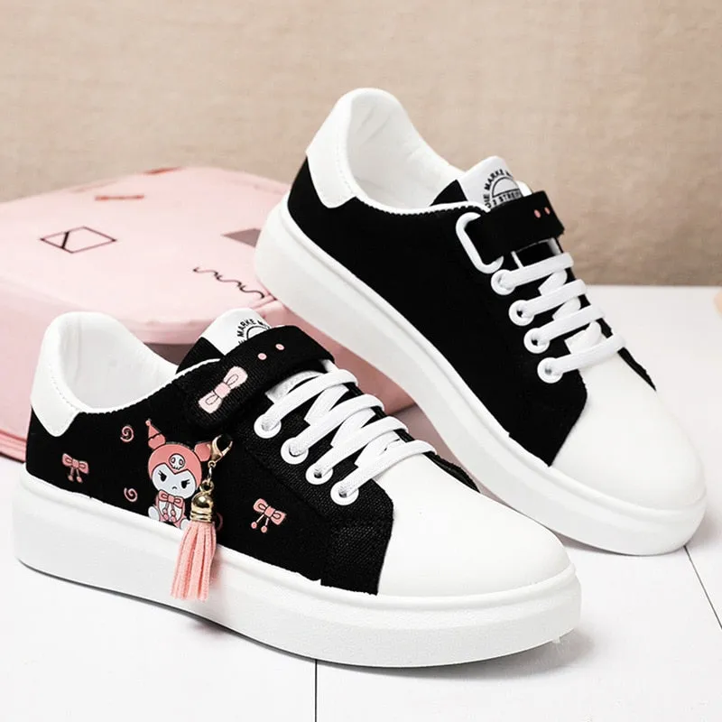 Sanne - Canvas Sneakers met Kawaii-stijl