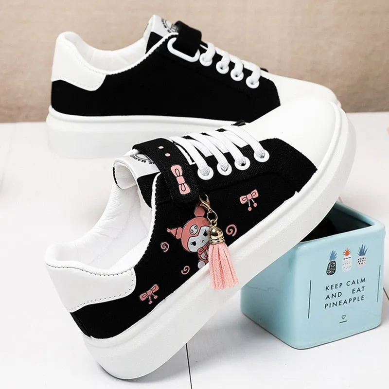 Sanne - Canvas Sneakers met Kawaii-stijl