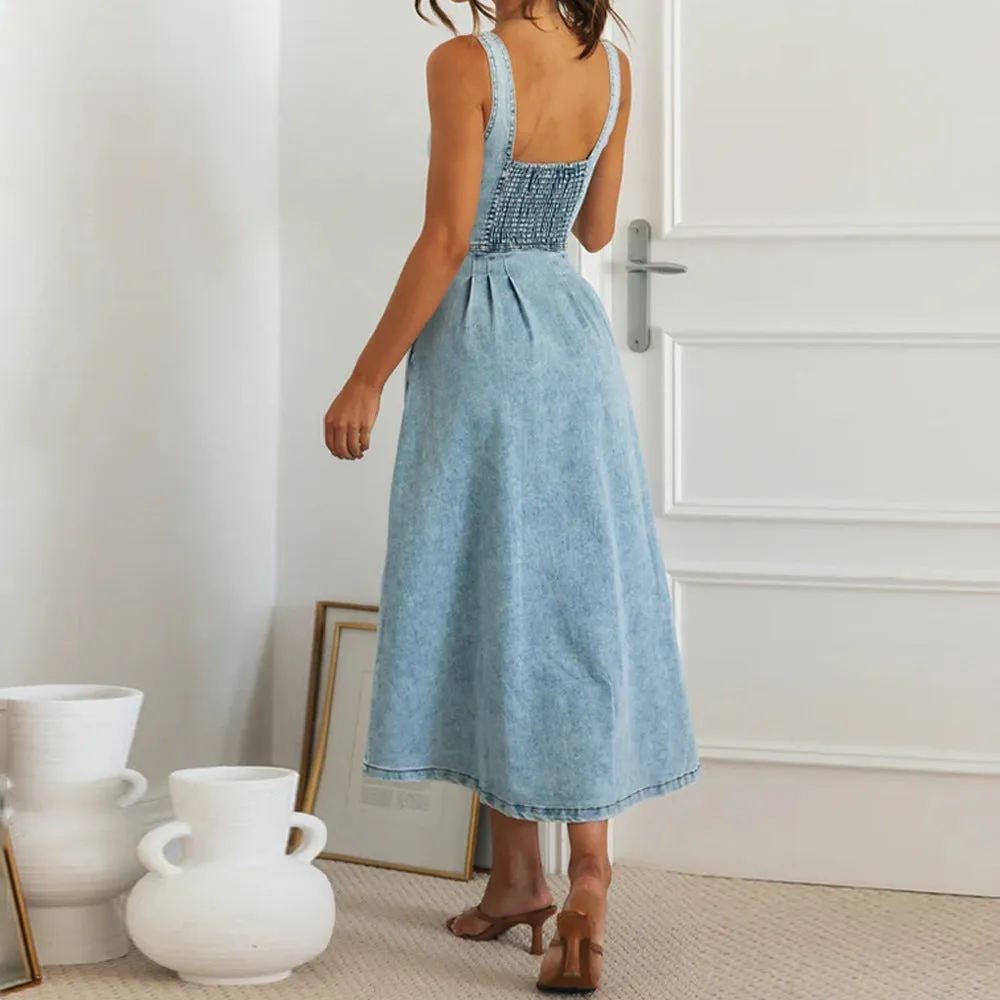 Saskia | Stylish Denim Button-Down Dress