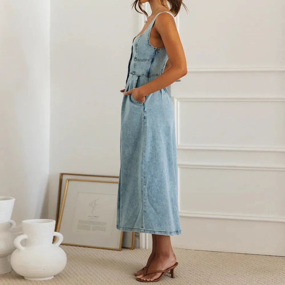 Saskia | Stylish Denim Button-Down Dress