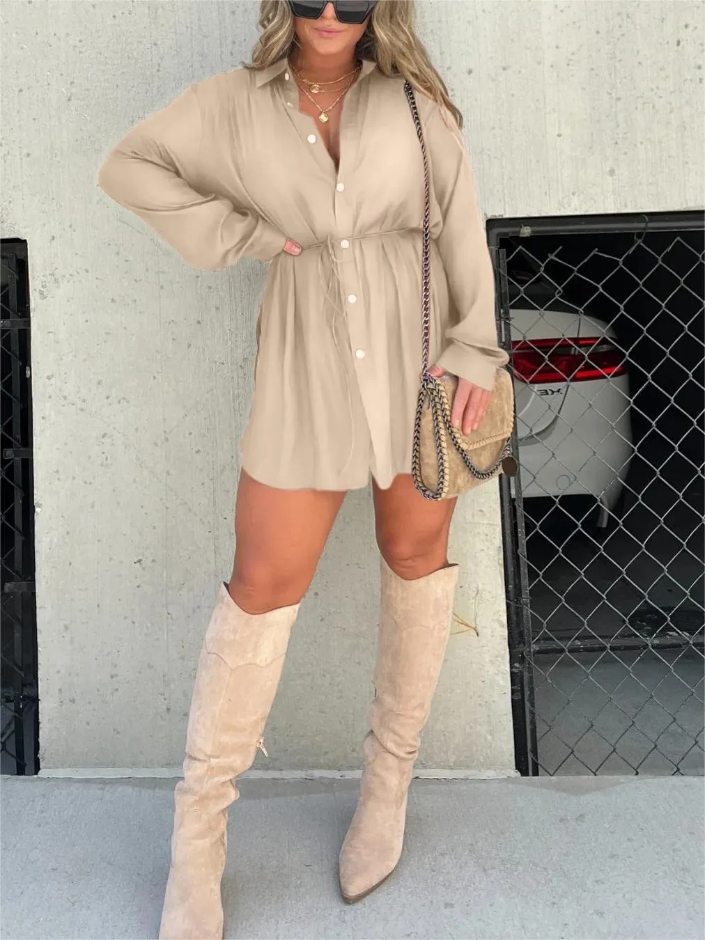 Satin Covered Nights Romper Dress Set (Buy 2 Free Shipping)