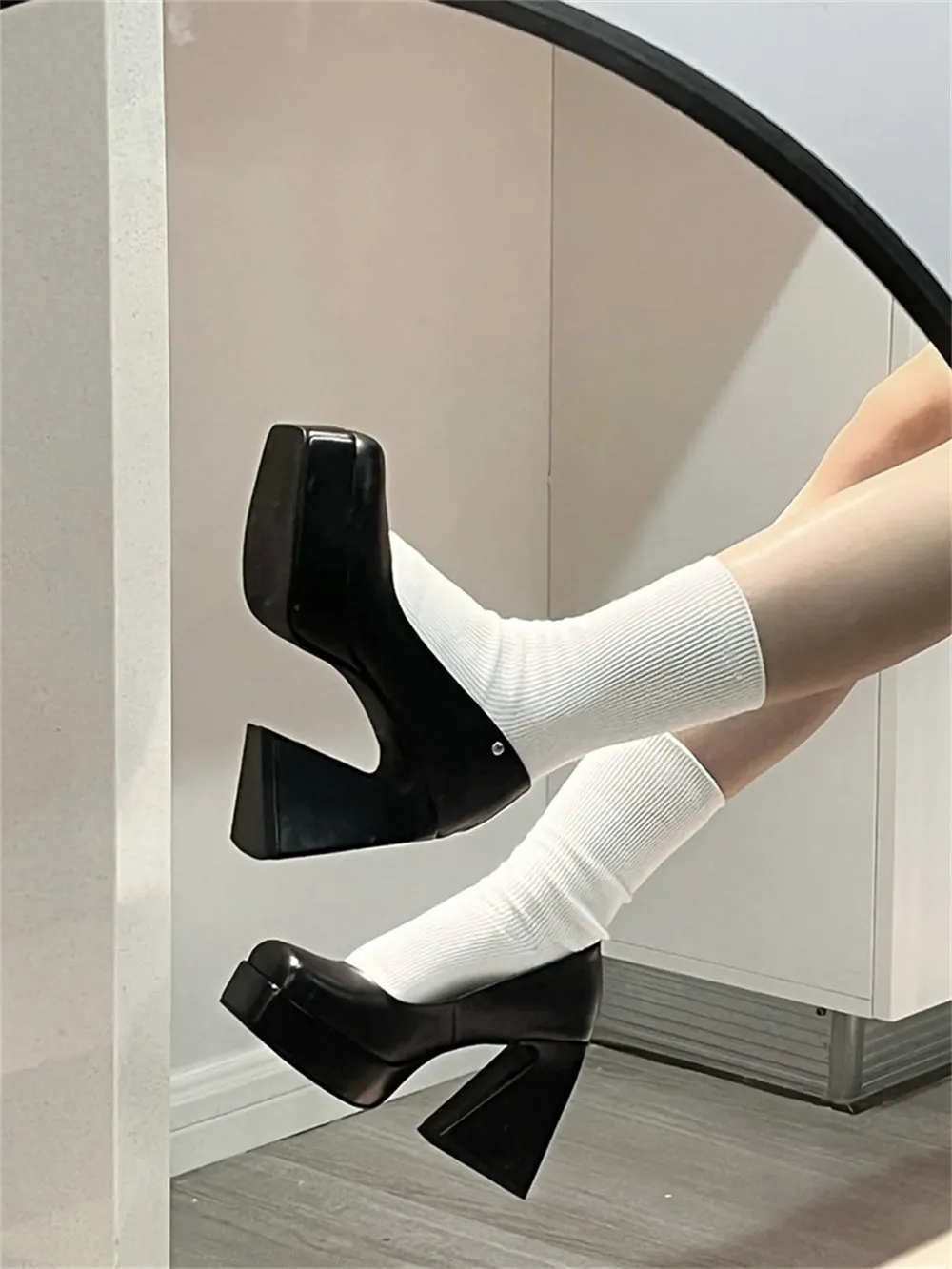 Selene-900 Square Toe High Heels