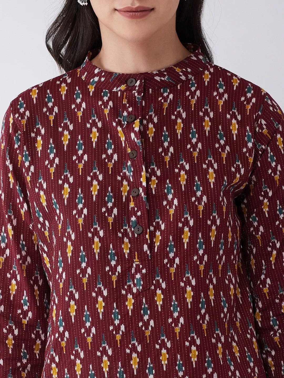 Set in Brown Kantha Ikkat