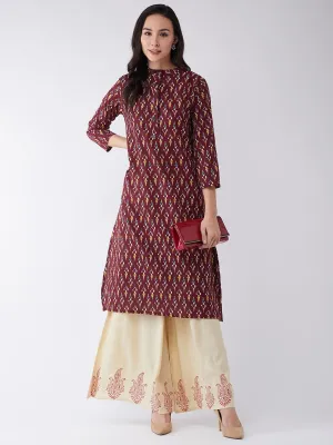 Set in Brown Kantha Ikkat