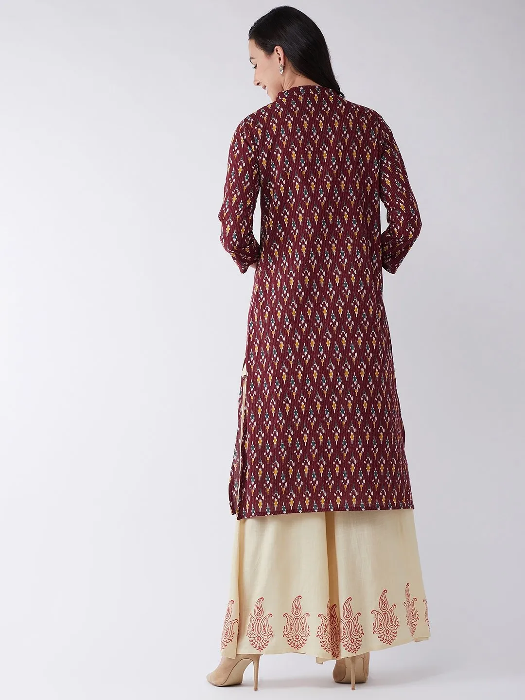 Set in Brown Kantha Ikkat