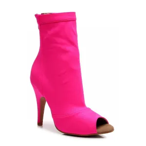Shabina - Hot Pink Lycra - Suede Sole - Dance Floor Only