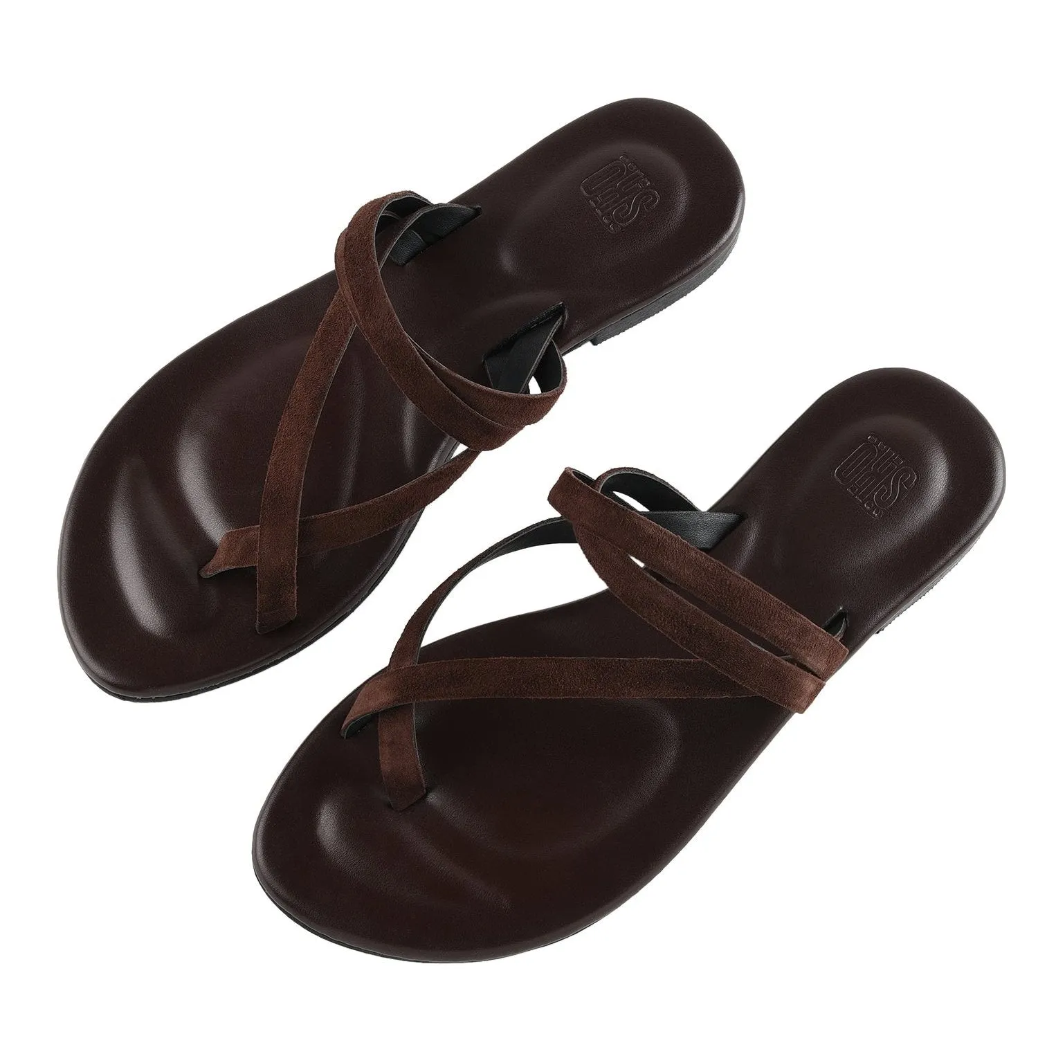 Sienna Brown Flat Sandals For Women