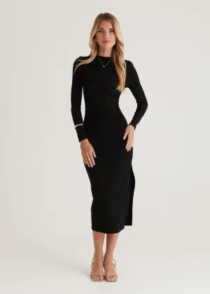 Simona Midi Dress - Black