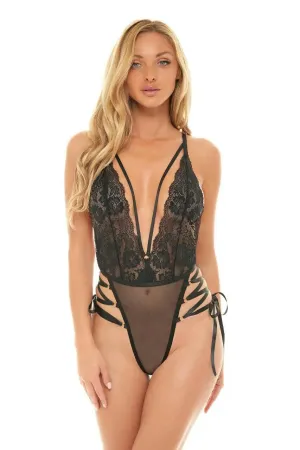 Sloane Soft Lace Plunge Teddy