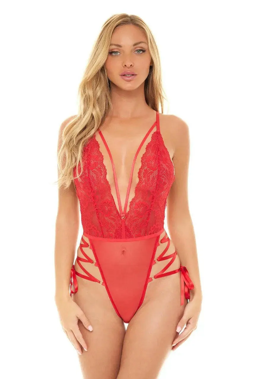 Sloane Soft Lace Plunge Teddy