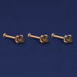 Smoky Quartz Flatback Piercing