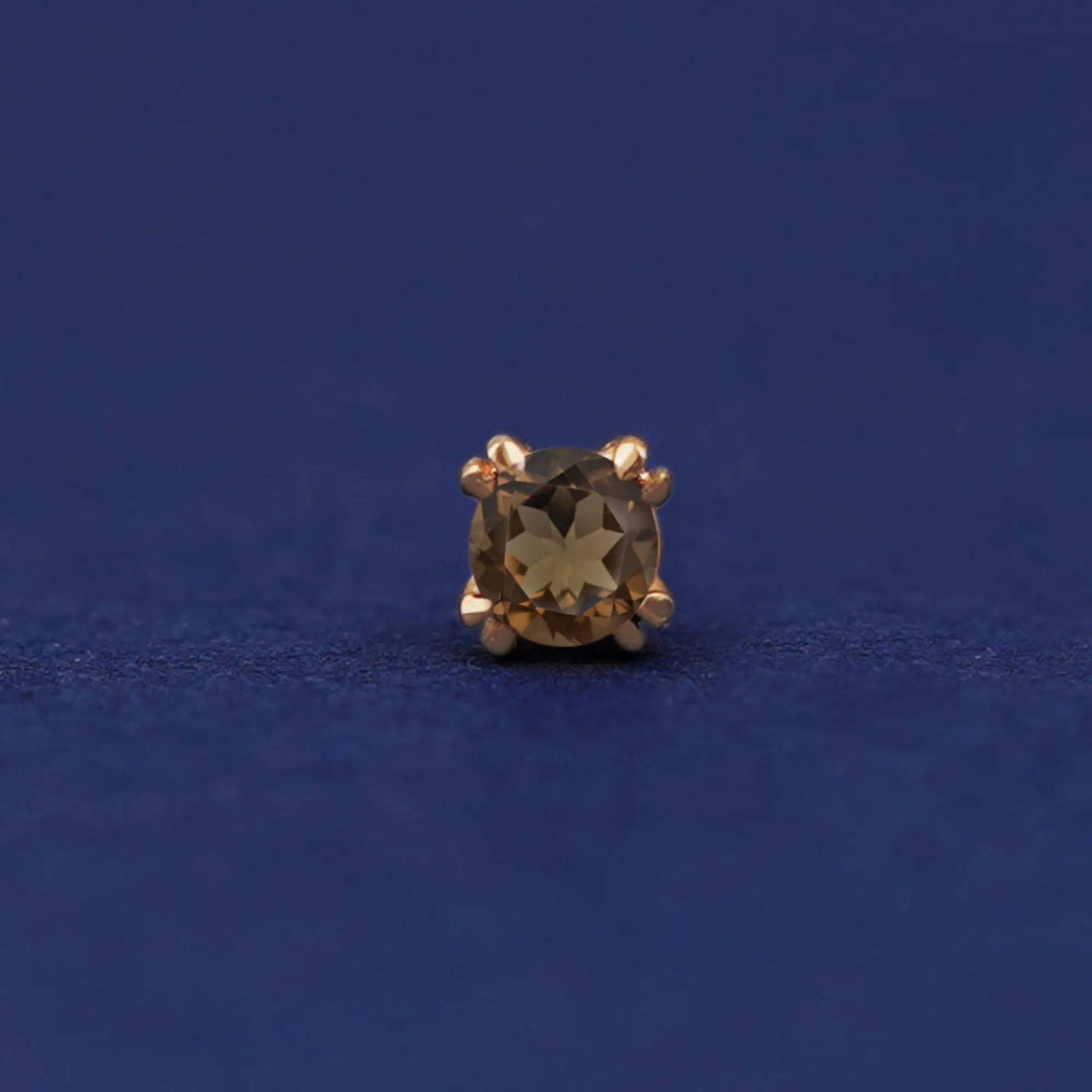 Smoky Quartz Flatback Piercing