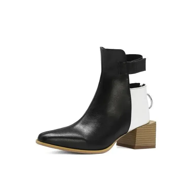 Snake-print Martin Boots With Thick Heels