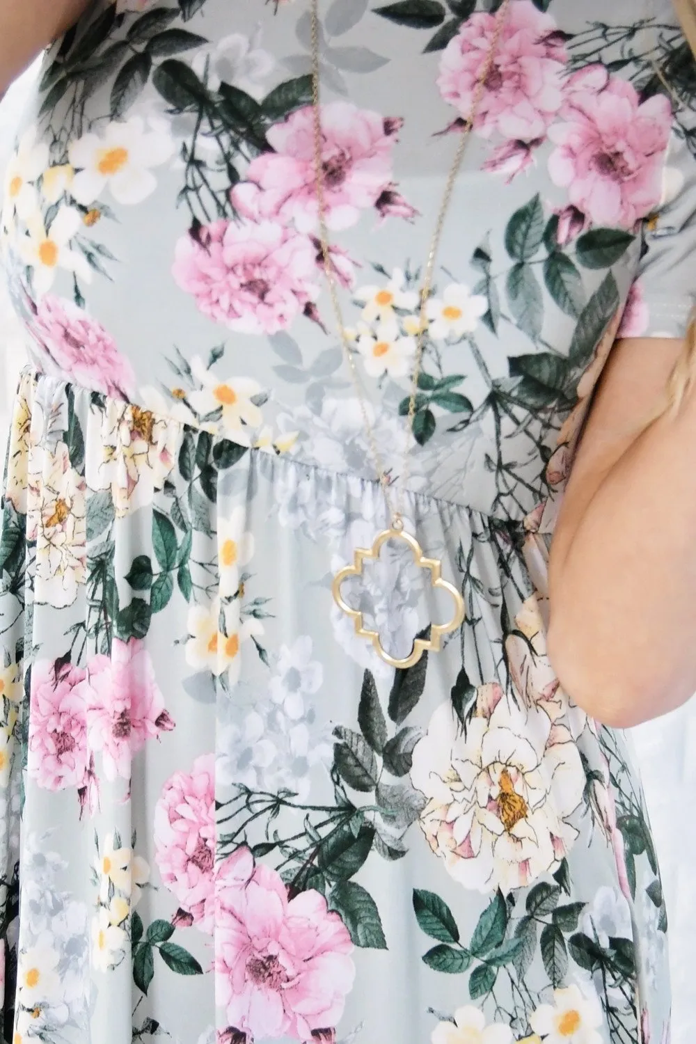 Soft & Tender Sage Floral Maxi Dress