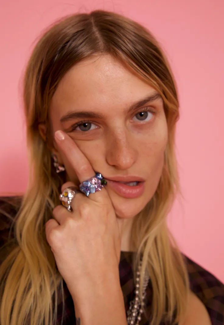 SOFT BLUE ALIEN RING