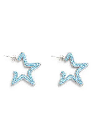 SOFT BLUE SUPER STAR HOOPS