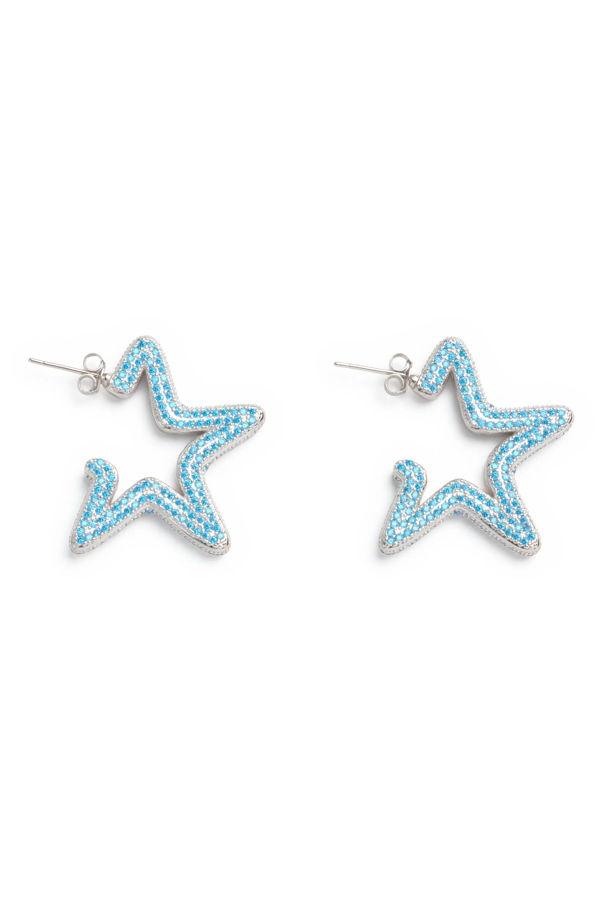 SOFT BLUE SUPER STAR HOOPS