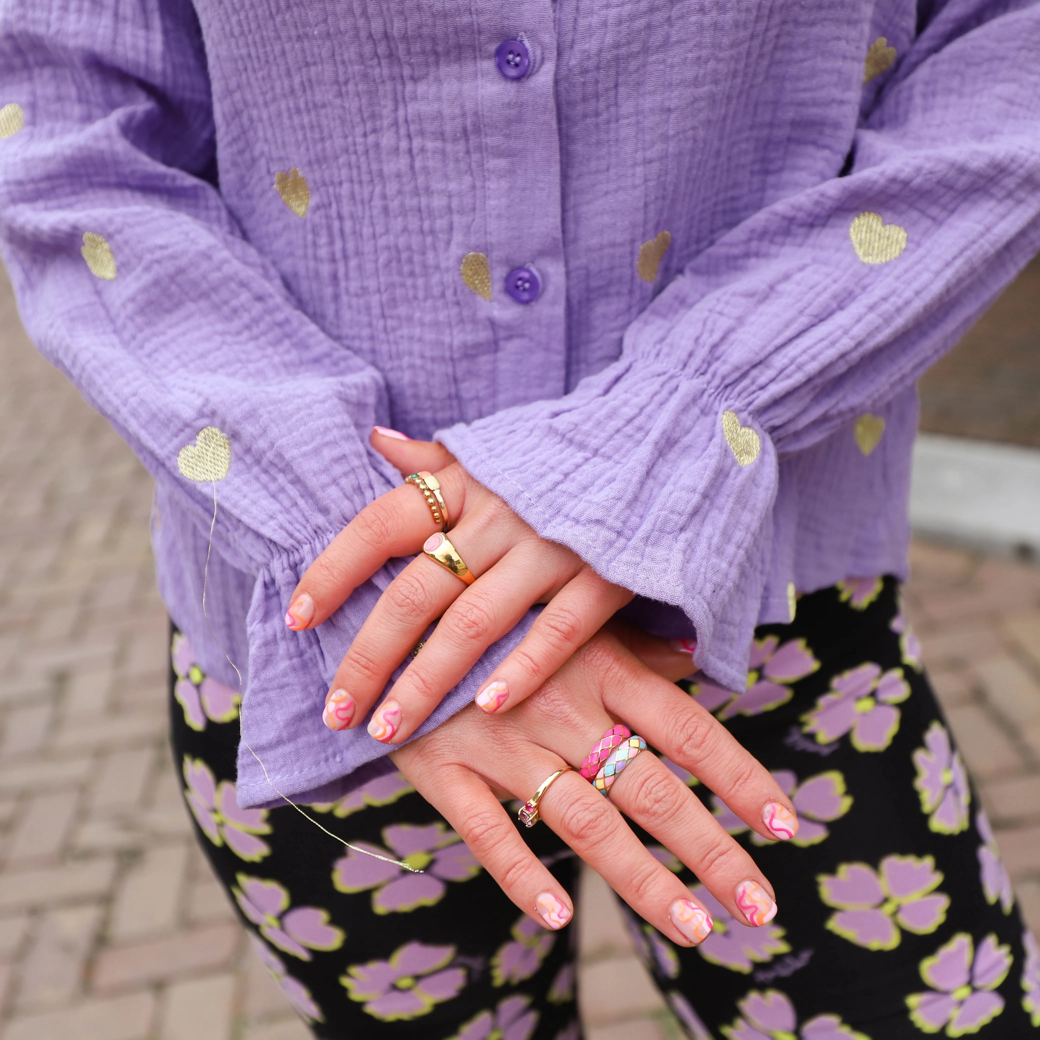 Soft flared legging Lila flower
