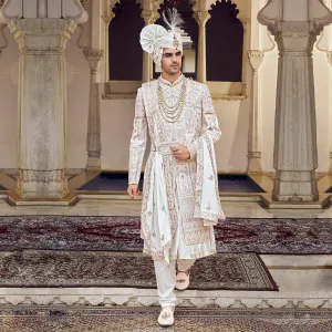 Soft Ice White Sherwani for Men