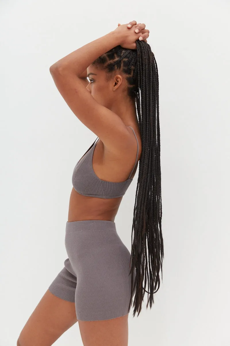 Soft Knit Bra - Dark Grey