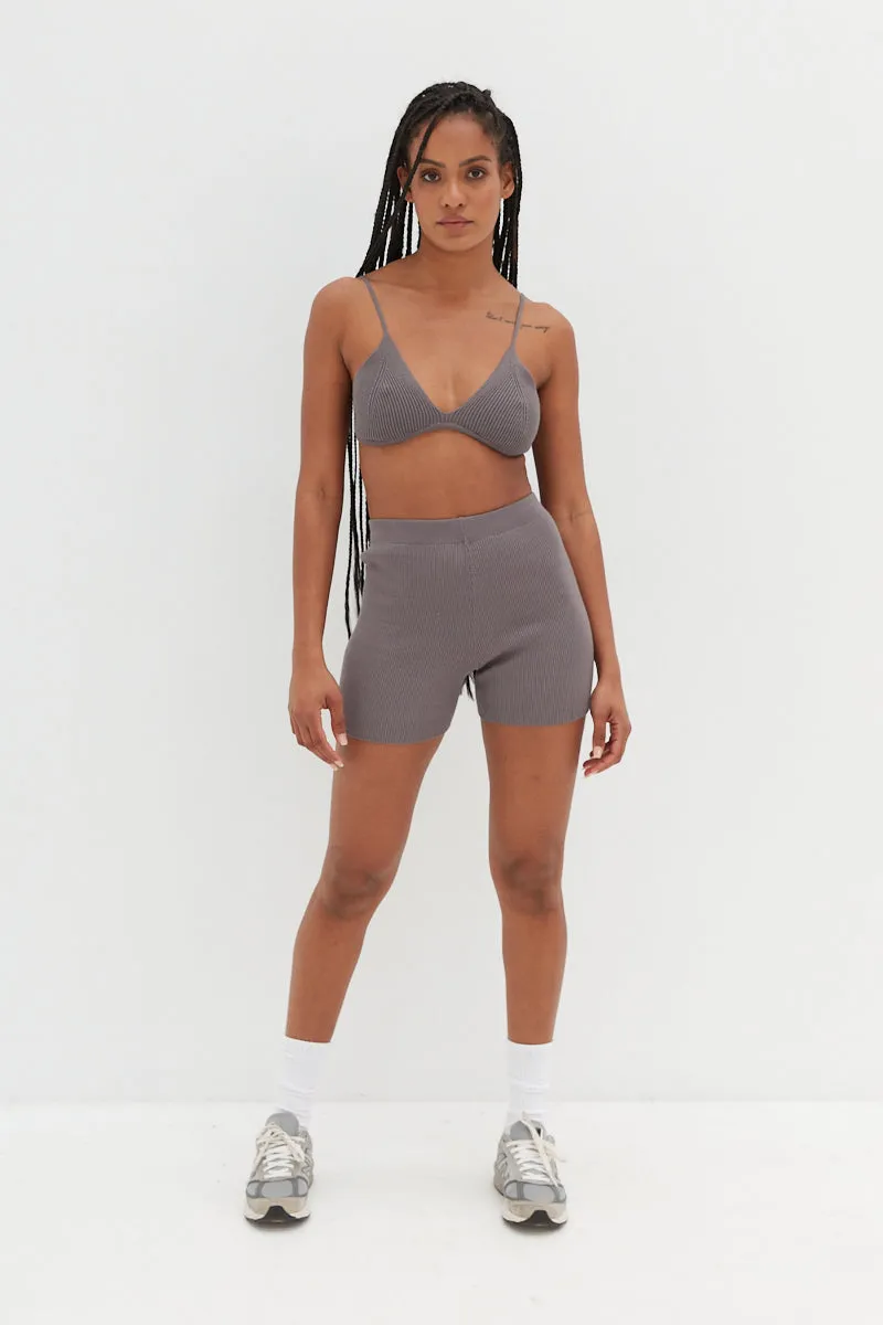 Soft Knit Bra - Dark Grey