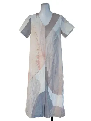 Soft Pink White Abstract Dress